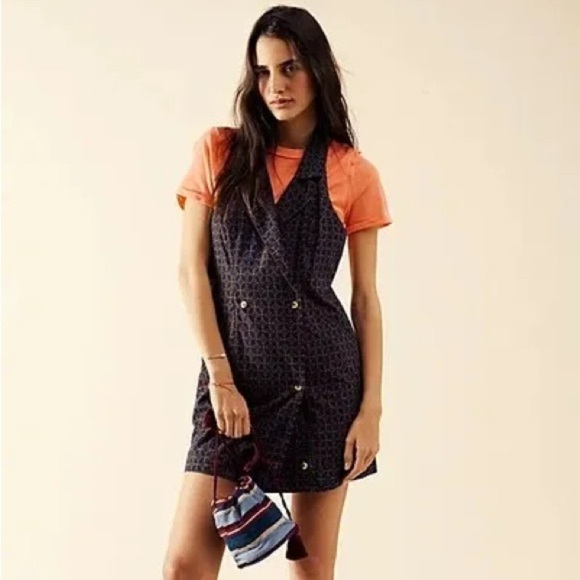 Free People Louie Blazer Mini Dress Halter Neck Open Back Size S - Picture 4 of 15